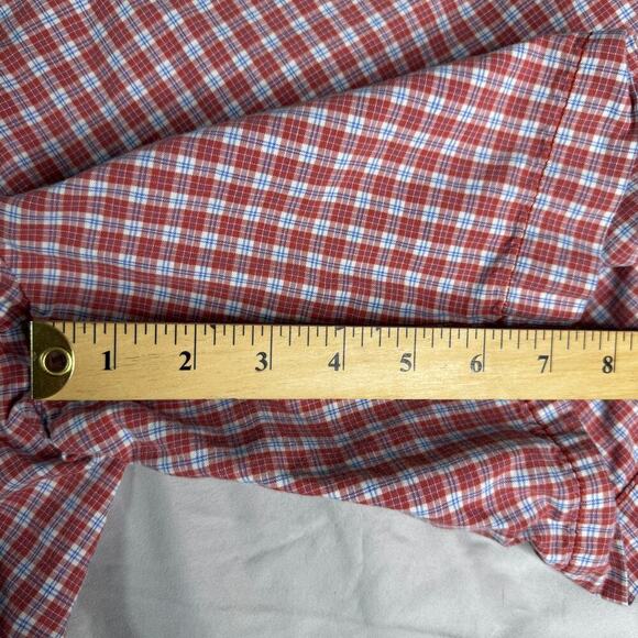 Cremieux Men's size 35 Red Plaid Shorts Mid Rise Flat Front Chino Pockets - Picture 10 of 10